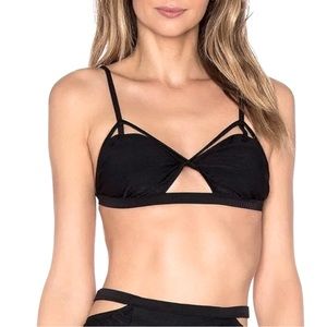 Lonely Edie Style Cutout Bikini Top. Black Size Small NWOT.